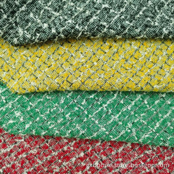 Boucle checked with loops yarn fashion fabric